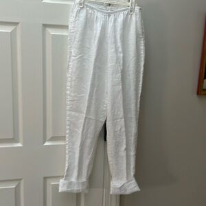 Flax White Linen Pants
